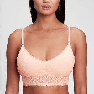NWT GAP Maternity Lace Nursing Bra Wispy Pink Size Small